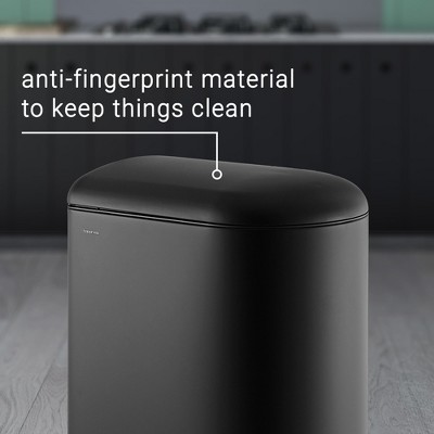 Black Stainless Steel Fingerprint Resistant Step-Open Trash Can