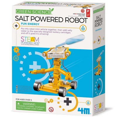 4M: Green Science - Salt Powered Robot - DIY Mini Building Kit, Kids 5+