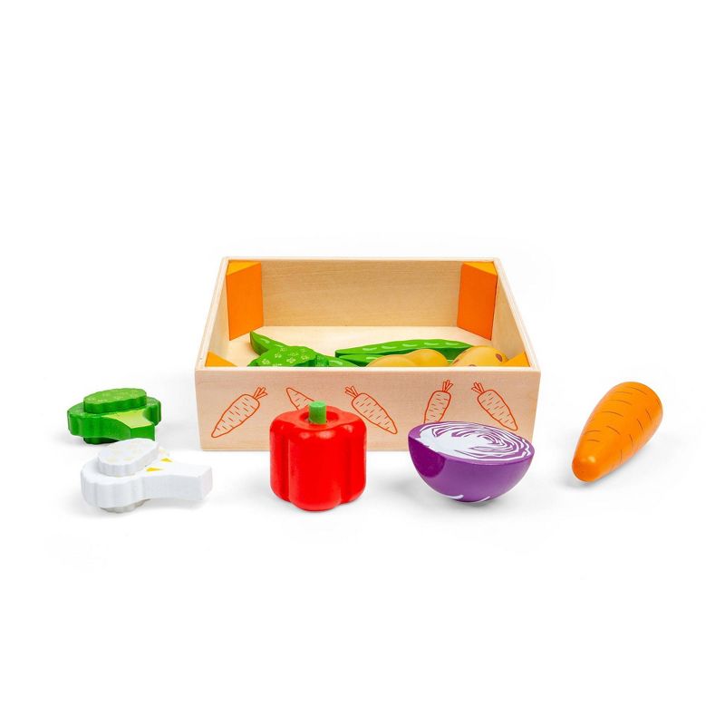 Bigjigs Toys Veg Crate Wooden Role Play Toy, 3 of 10