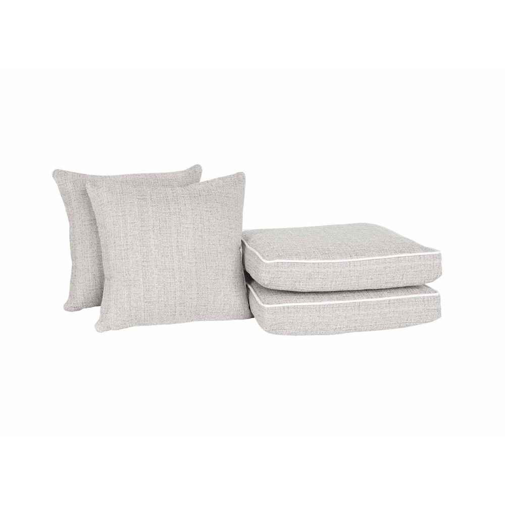 Photos - Pillow Home Fashions International 4pc O'Fiddlestix  & Deluxe Outdoor Cushion Set Gray Linen: UV Protected, Fade Resistant, Z