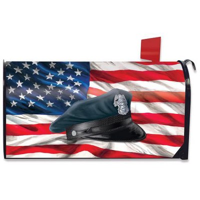 Police Hat Magnetic Mailbox Cover Patriotic Policeman Standard Briarwood Lane