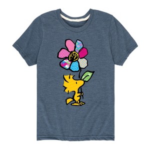 Boys' - Peanuts - Woodstock With Flower And Pattern Short Sleeve Graphic T-Shirt - 1 of 4