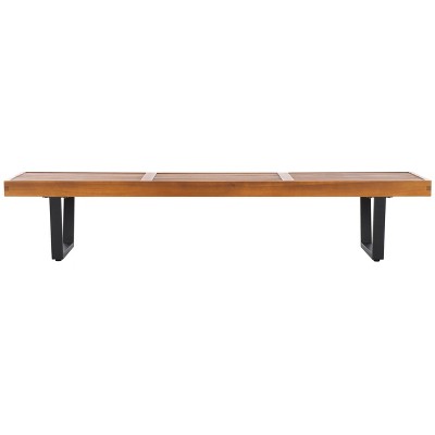 Heather 72" Bench - Outdoor - PAT7327 - Natural/Black - Safavieh