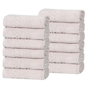 Zero Twist Waffle Textured Cotton Medium Weight Towel Set by Blue Nile Mills - 1 of 4