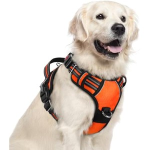 rabbitgoo Dog Harness for Large Dogs, No Pull Pet Vest with 3 Buckles, Pet Harness with Easy Control Handle and Reflective Strips, Orange, XL - 1 of 1