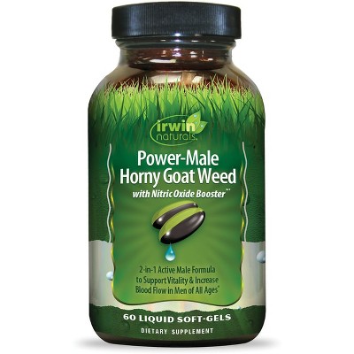 Irwin Naturals Power-Male Horny Goat Weed with Nitric Oxide Booster 60 Softgels.