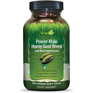 Irwin Naturals Power-Male Horny Goat Weed with Nitric Oxide Booster 60 Softgels. - 1 of 4
