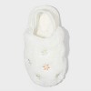 Toddler Nova Embroidered Flower Slippers - Cat & Jack™ Cream - image 3 of 4