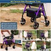 Lycvki Lightweight Foldable Rollator Walkers with Adjustable Handles and Seat Height for Seniors All-Terrain 8" Big Roller Wheels - 4 of 4