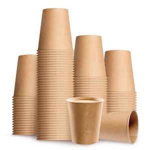 Cheer Collection 12oz Disposable Paper Cups - Natural Brown - 1 of 4