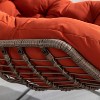 Angel Sar Rocking Chair Outdoor, Large Egg Chair with Padded Cushion, Comfy Rattan Patio Rocking Chairs, Red - 4 of 4