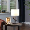 18" Sparrow Birds on A Tree Polyresin Table Lamp Bronze - Ore International: Rustic, Drum Shade, Polyresin Base - 4 of 4