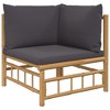 vidaXL Patio Corner Sofas with Dark Gray Cushions 2 pcs Bamboo - 4 of 4