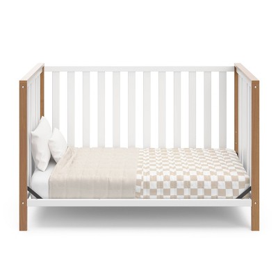 Modern Pacific White and Driftwood 4-in-1 Convertible Crib
