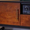 63" Midcentury Modern Media TV Stand Console with Black Frame, Cord Management, and Buffet-Style Top for Living Room - 2 of 4