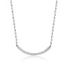 Guili Sterling Silver Rhodium-Plated Necklace featuring a sleek Curved Design with Cubic Zirconia, perfect for a contemporary, elegant look. - 2 of 4