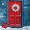 20 Inch Snow Flocked White Berry Winter Wreath with Twig and Leaf Artificial Wreaths for Front Door Porch Wall Window Fireplace - 3 of 4
