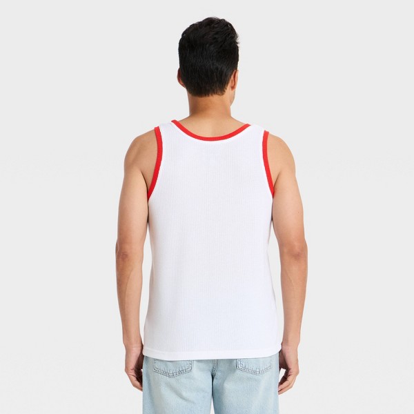 Playera de Tirantes de Ajuste Casual para Hombre - Goodfellow & Co™ Blanca/Roja 2