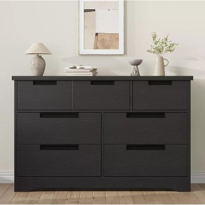 Nasitip 7 Drawer Dresser for Bedroom, Chest of Drawers with Handles, Wooden Organizer for Living Room Hallway