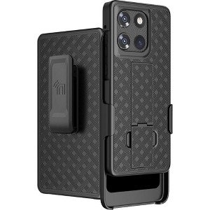 Nakedcellphone Combo for Motorola Moto G Stylus 5G 2025 Phone - Slim Case and Belt Clip Holster - Black - 1 of 4