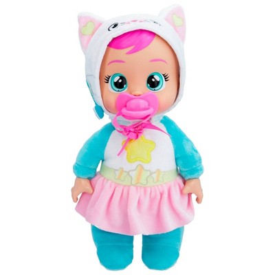 Cry Babies 9'' Tiny Cuddles Talents Daisy the Cat Baby Doll with Pop Star Themed Outfit