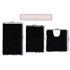 Bell Flower Collection Tufted Bath Rugs, Extra Soft and Absorbent, Non-Slip Bath Mats, Machine Washable Bathroom Mats, 3 Pcs Set with Contour, Black - 3 of 4