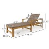 Christopher Knight Home Hampton Outdoor Acacia Wood and Wicker Adjustable Chaise Lounge - 3 of 4