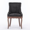 Akoasm Set of 2 Thickened Fabric Dining Chair with Solid Wood Legs & Bronze Nail Head-Black - 3 of 4