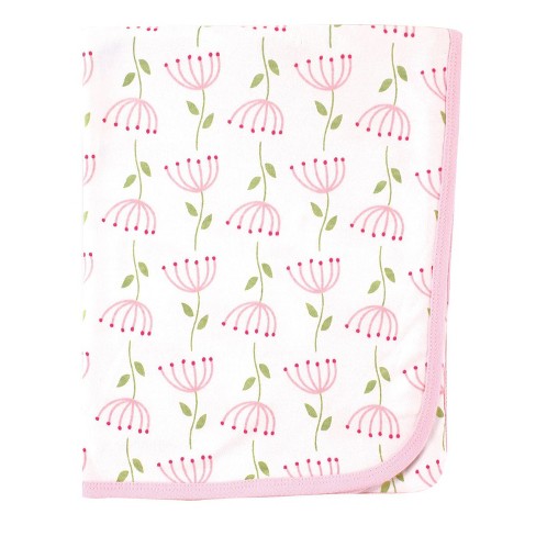 Touched by Nature Baby Girl Organic Cotton Swaddle, Receiving and Multi-purpose Blanket, Flower, One Size - image 1 of 1