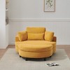 VYNXARIA 51-inch Yellow corduroy sofa with two throw pillows and a waist pillow with an extra tray for comfortable seating in small apartment bedrooms - 3 of 4