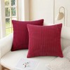 Unique Bargains Corduroy Modern Solid Striped Couch Sofa Home Decorative Pillow Covers 2 Pcs - 2 of 4