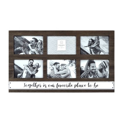 12" x 20" Six Opening Our Family Collage Photo Display Gray - New View