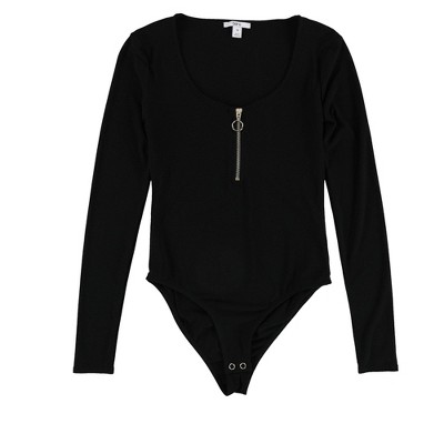 bar III Womens Zip Bodysuit Jumpsuit
