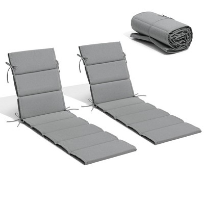 Crestlive Products Outdoor Chaise Lounge Cushion Foldable Outdoor Lounge Chair Cushion for Patio Furniture