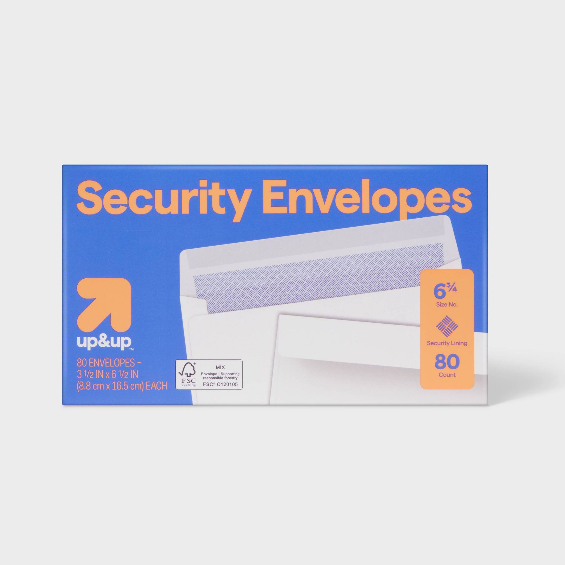 80ct Security Envelopes White - up&up™