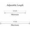 LunaLulinlk Adjustable Stainless Steel 43"~ 72" Straight Tension Shower Rod - Matt White - 3 of 4