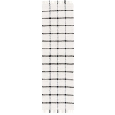 Montauk MTK322 Hand Woven Indoor Runner Rug - Ivory/Black - 2'3"x8'- Safavieh