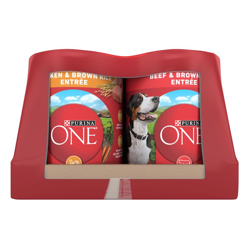 Purina ONE Natural Pat&#233; Classic Ground Entr&#233;e Variety Pack Rice, Chicken and Beef Flavor Wet Dog Food - 13oz/6ct, 6 of 10