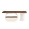 NicBex 47.24" Oval Coffee Table with Storage, Faux Marble Top Table with Gold Metal Frame & Hidden Drawer for Living Room - 3 of 4
