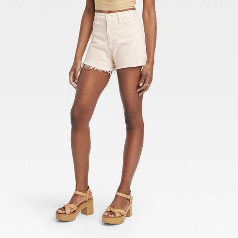 Women's High-rise Curvy Midi Jean Shorts - Universal Thread™ Off-white ...