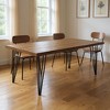 HomeRoots 63" Brown and Black Wood And Metal Dining Table - 2 of 4