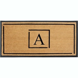 A1HC Natural Coir Monogrammed Doormat, Anti-Shed Treated Durable Front Door Mat for Outdoor Entrance, Easy to Clean Entrymat 24"x48" - 1 of 4