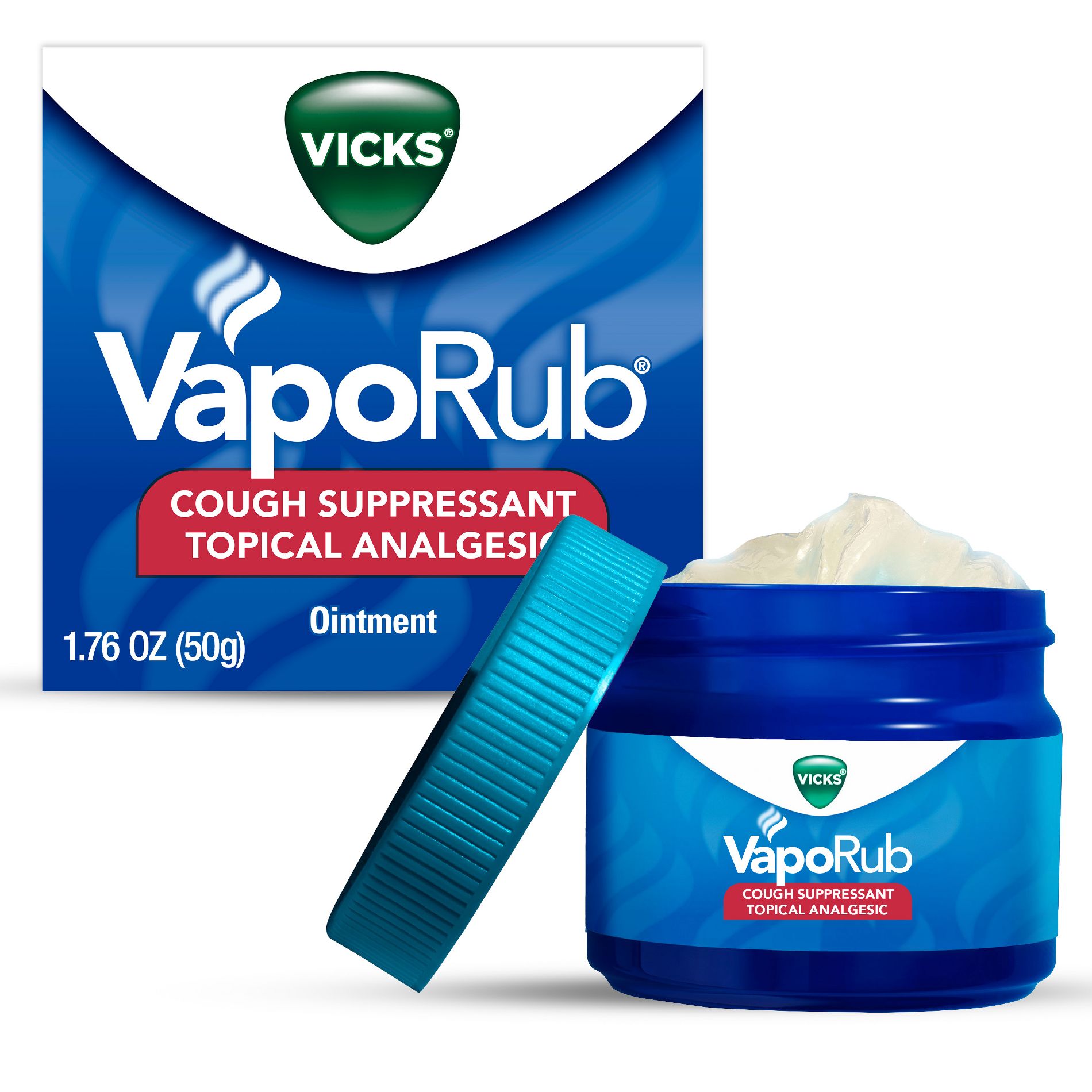 Vicks VapoRub Cough Suppressant Topical Chest Rub & Analgesic Ointment - 1.76oz