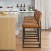 Bar Stools, 24" Seat High Counter Height Leather Barstools with Back and Metal Frame, Upholstered Bar Chair Stools for Kitchen Island - 3 of 4