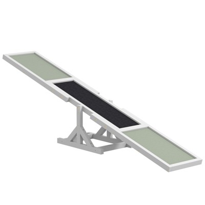 VisioGear Dog Agility Seesaw for Training and Exercise, Platform Equipment Run Game Toy, White, 70.75"*11.75"*11.75"