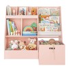 4 in 1 Kids Bookshelf and Toy Storage Organizer, 3-Tier Toy Organizers with Removable Toy Bin, Toddler Sling Bookshelf with Storage Cubbies - 2 of 4