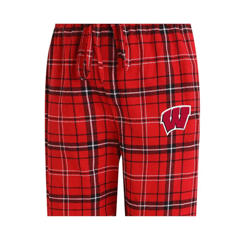 NCAA Wisconsin Badgers Men&#39;s Big and Tall Plaid Flannel Pajama Pants, 2 of 3