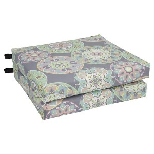Blazing Needles, 20-inch by 19-inch Patterned Outdoor Chair Cushions (Set of 2) - 1 of 2