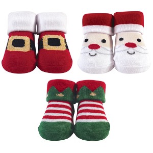 Hudson Baby Infant Boy Socks Boxed Giftset, Santa, One Size - 1 of 1