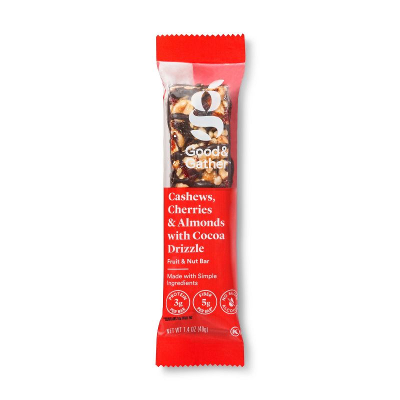 Cashews, Cherries and Almond with Cocoa Drizzle Fruit and Nut Bars - 4ct - Good & Gather&#8482;, 3 of 5